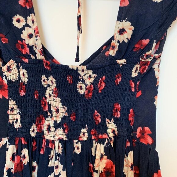 Hollister Sz S Womens Dress Navy Floral sleeveless - Picture 3 of 6